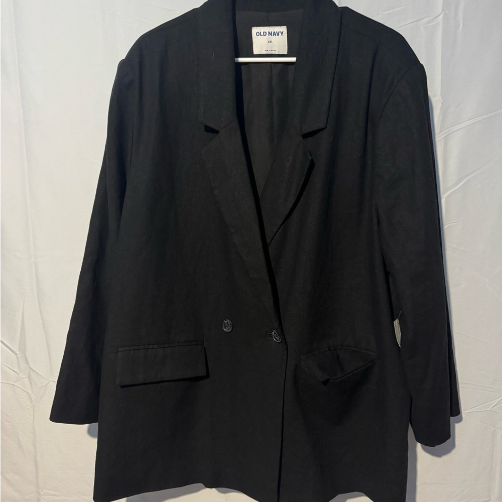 Old Navy Black Double-Breasted Blazer Size XXL
